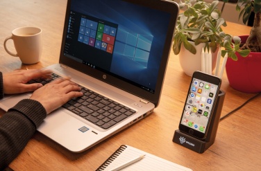 Logotrade promotional merchandise image of: Light up logo 5W wireless charging pen holder